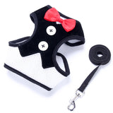 Breathable Dog vest harness Nylon dog harness and leash set for small dogs Cat Pet Dog Chest Strap Leash Vest-style dress bow