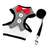 Breathable Dog vest harness Nylon dog harness and leash set for small dogs Cat Pet Dog Chest Strap Leash Vest-style dress bow
