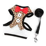 Breathable Dog vest harness Nylon dog harness and leash set for small dogs Cat Pet Dog Chest Strap Leash Vest-style dress bow