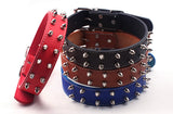 Sharp Spiked Studded Leather Dog Collars pu For Small Medium Large dogs pet collar rivets anti-bite pet products neck strap