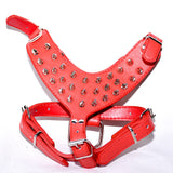 Dog Harnesses with PU Collar and Punk Rivet Pet Outdoor Collar Cool Style For Small Large Dog Rivets harness set Dog Accessories