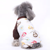 Pet Dog sleeping Clothes Winter Warm Jumpsuit Nightgown Cotton Pyjamas For Small Dog Medium Dog Leisure Durable Pet Jumpsuit
